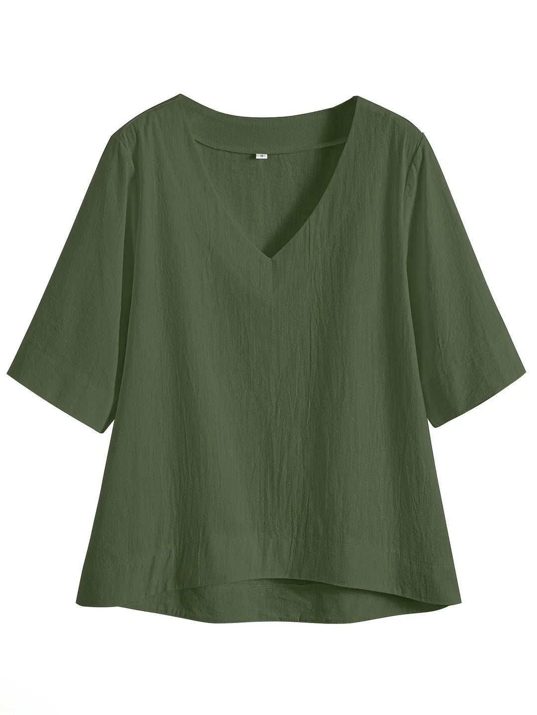 Mattea - Casual Loose Fitting Top With V Neck
