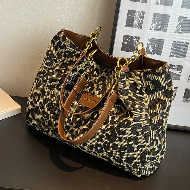 Leonora - Leopard Charm Tote Bag