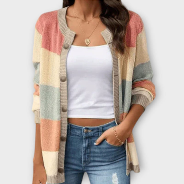 Lottenia - Striped Knit Cardigan