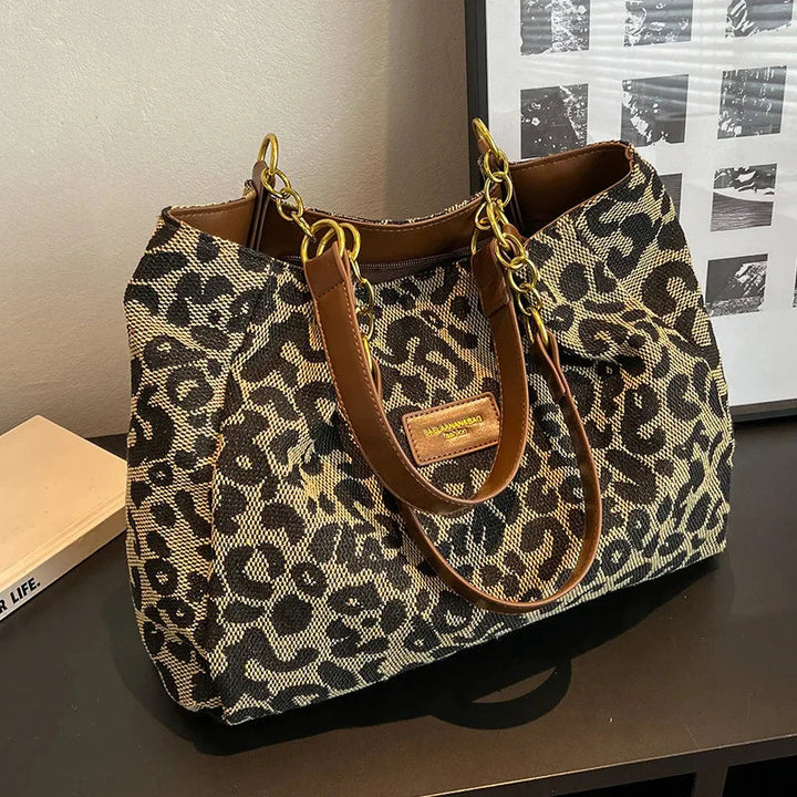 Leonora - Leopard Charm Tote Bag