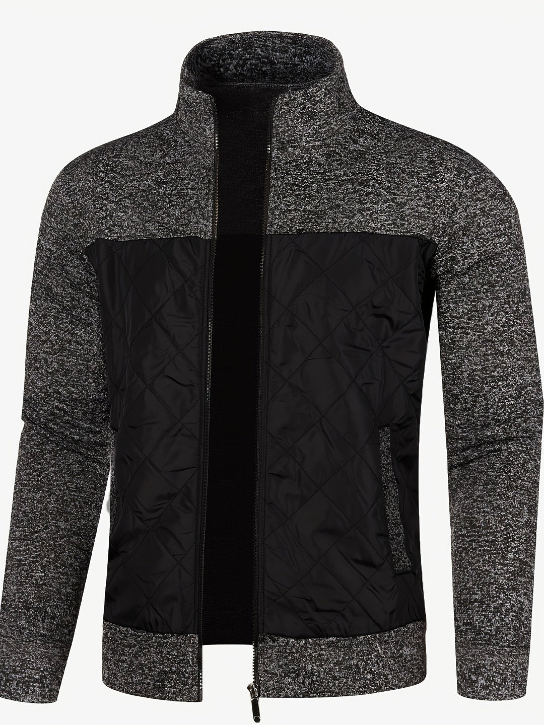 Grzegorz - Long Sleeve Knitted Jacket With Zip Up