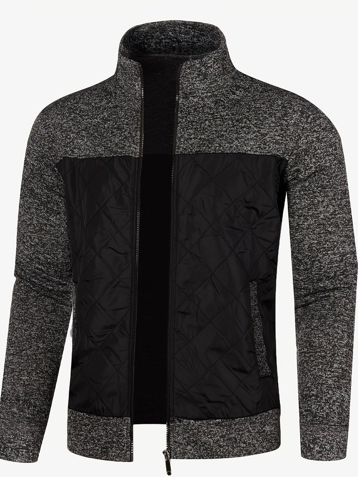 Grzegorz - Long Sleeve Knitted Jacket With Zip Up