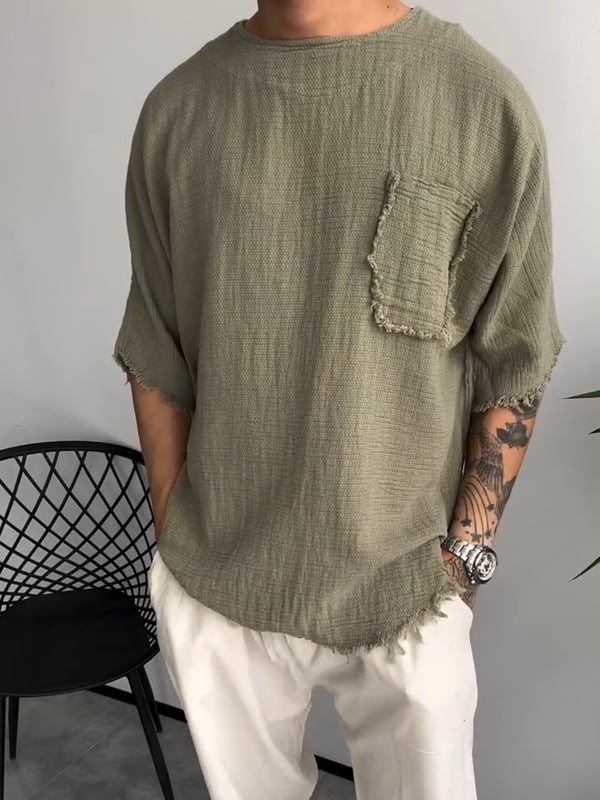Davis - Short Sleeved Linen T-shirt