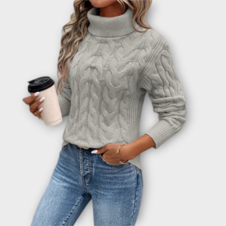 Amelia – Chic Knit Roll Neck Sweater