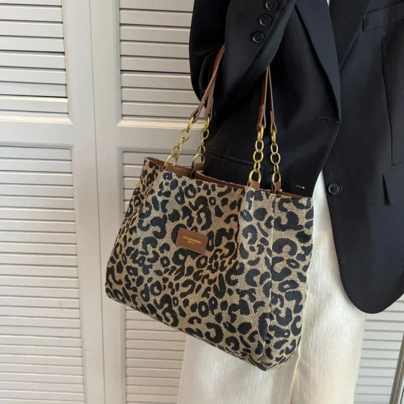 Leonora - Leopard Charm Tote Bag