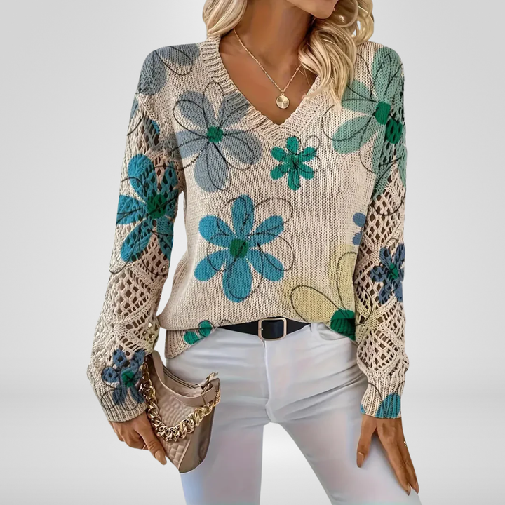 Luana | Floral Knit Sweater