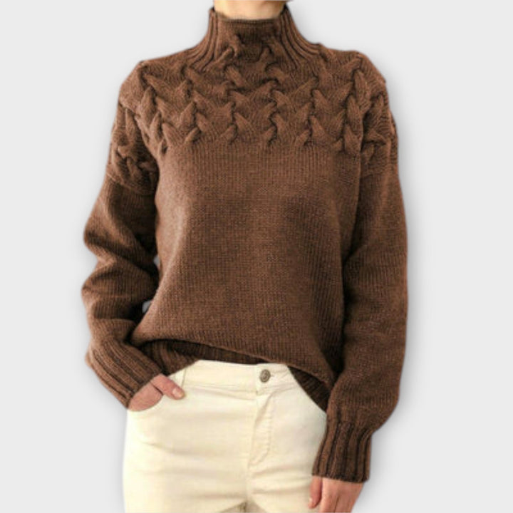 Eva - Women's Chunky Cable Knit Sweater