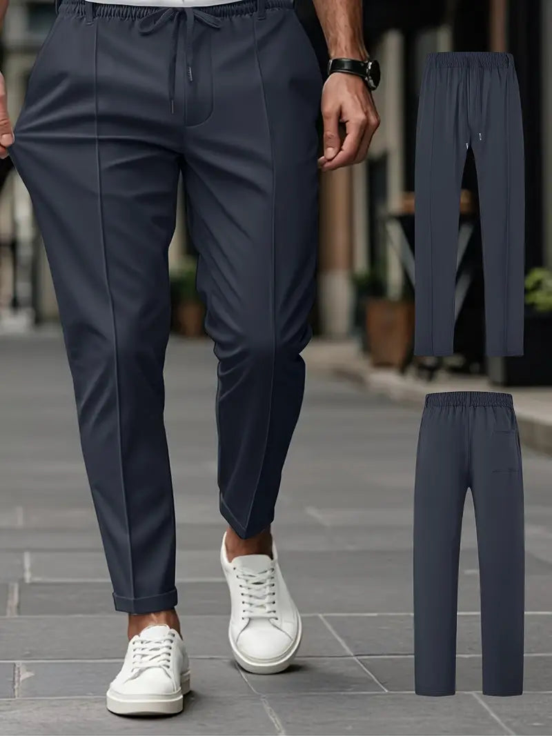 Crawford - Casual Slim-Fit Trousers With Elastic Waist