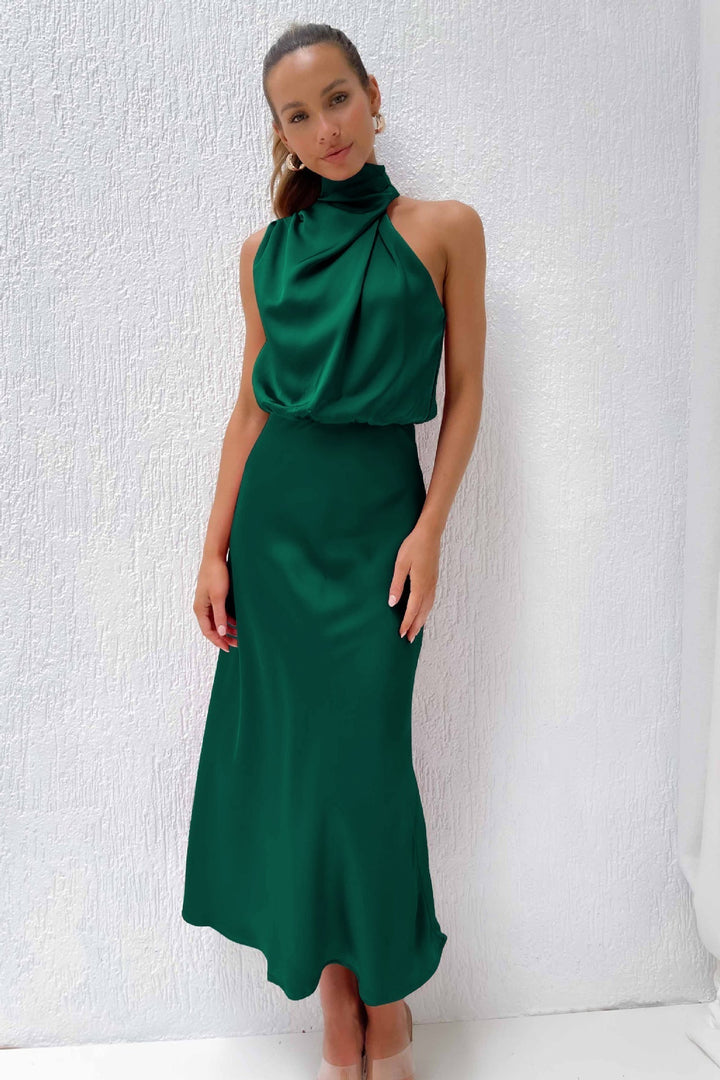 Kangana - Halter Neck Maxi Dress