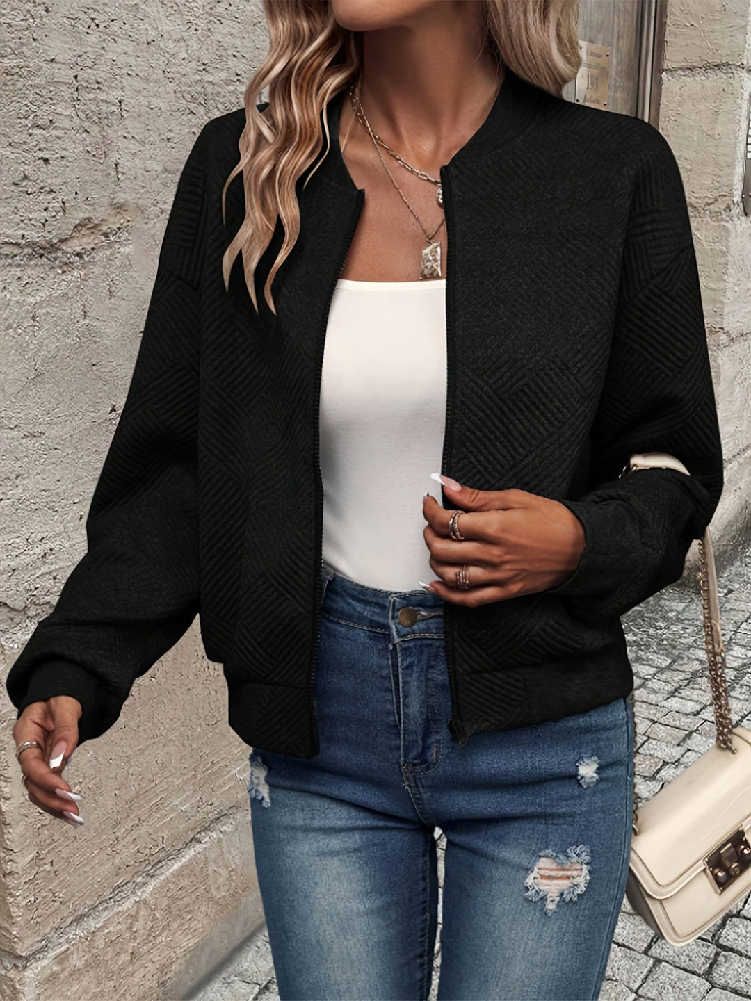 Jemma - Long Sleeve Jacket With Zip-Up