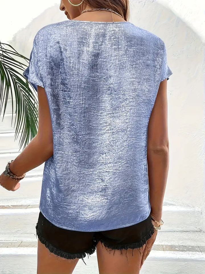 Erifyli - Elegant V Neck Blouse