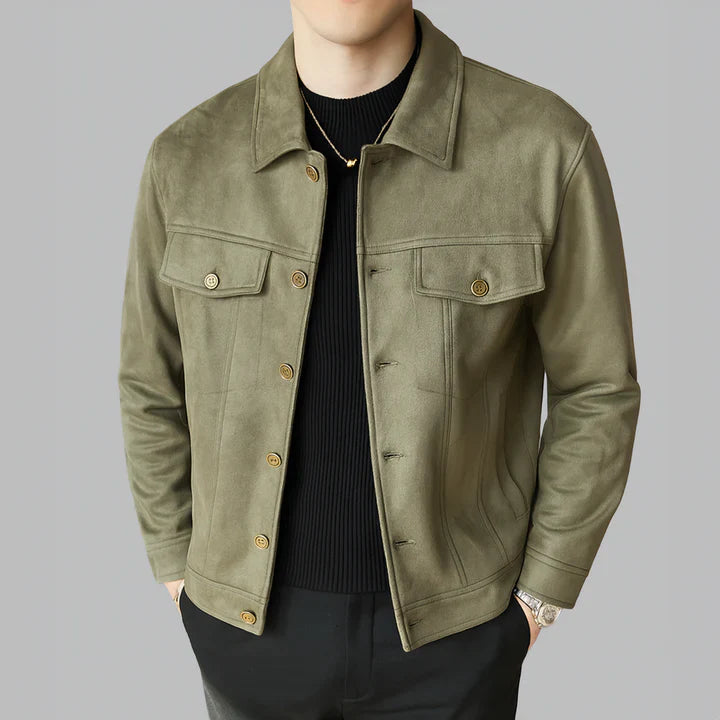 Davila - Elegant Long Sleeve Suede Jacket