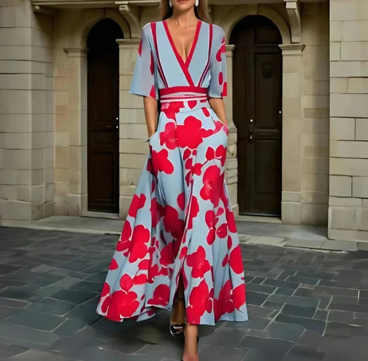 Lianne - Elegant Floral Wrap Dress