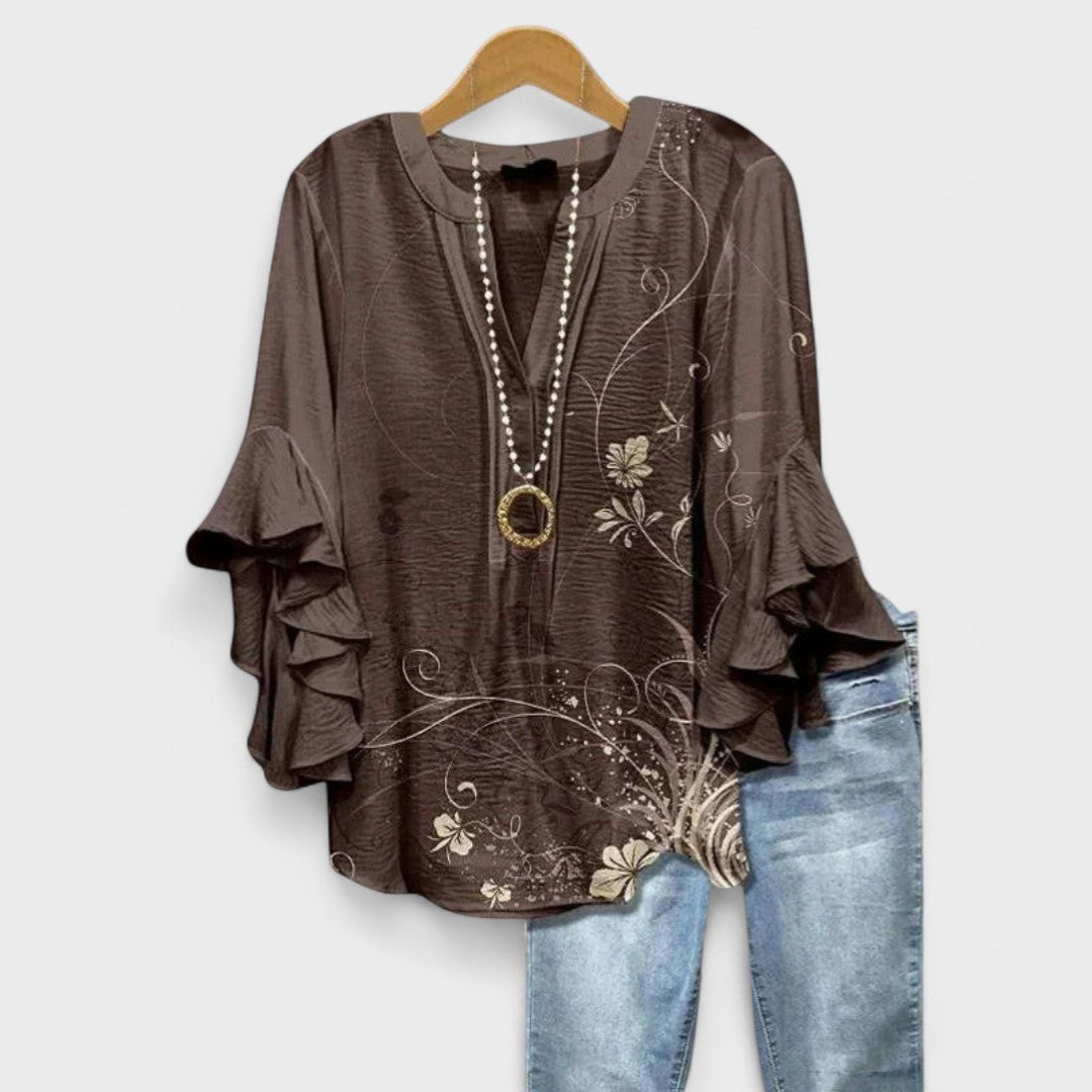 Rachida - Elegant Floral Print Blouse