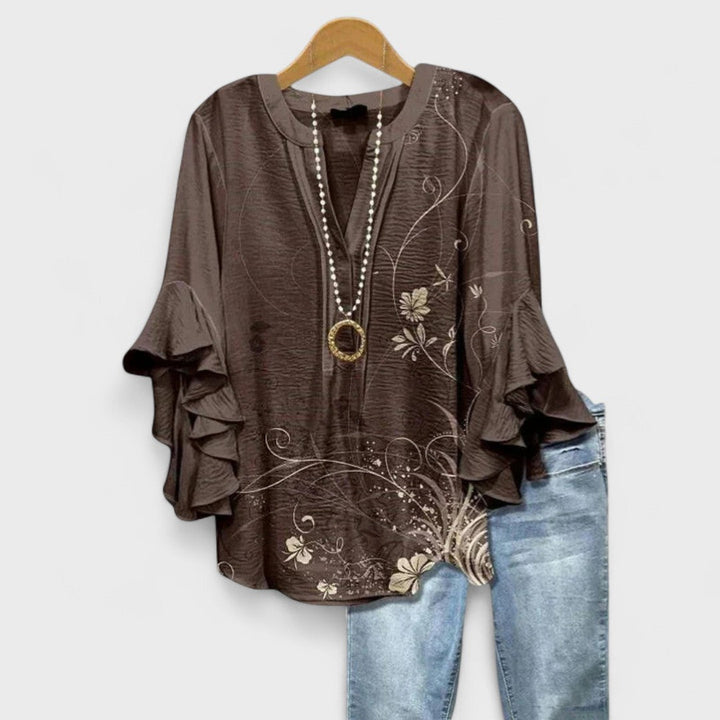 Rachida - Elegant Floral Print Blouse
