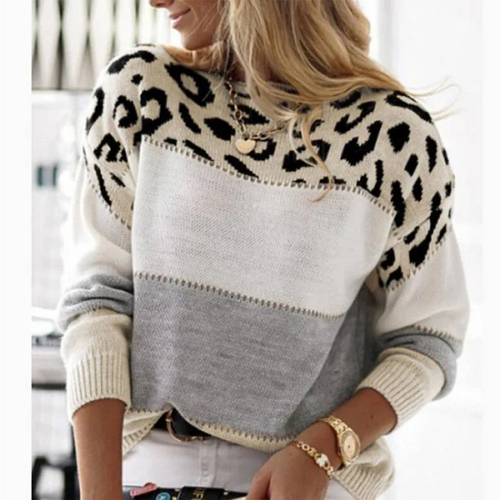Cheyenne - Leopard Print Casual Sweater