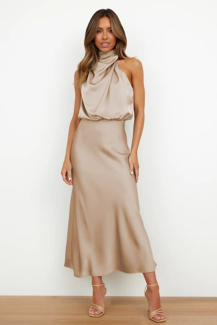 Kangana - Halter Neck Maxi Dress