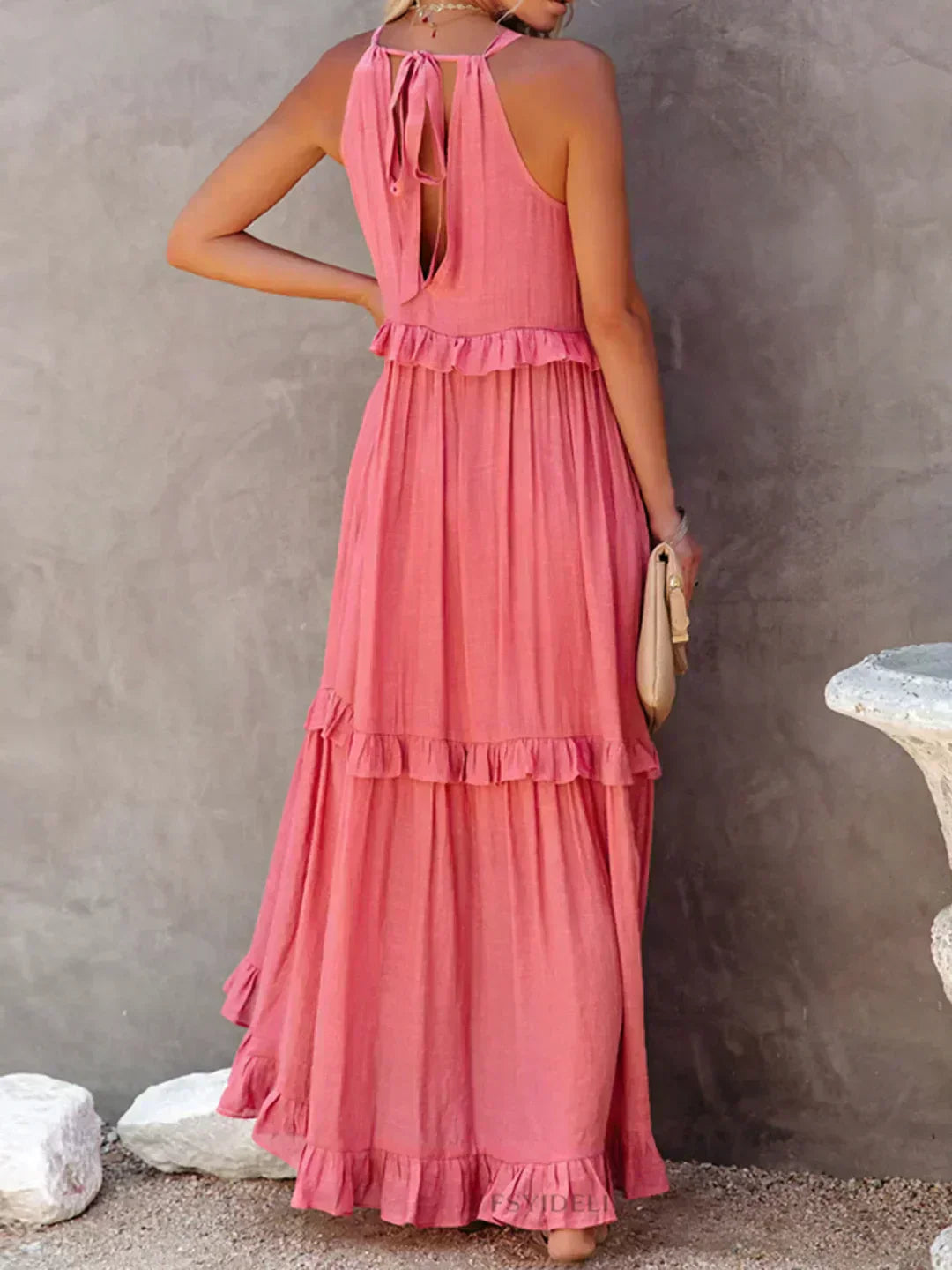 Hayley - Elegent Sleeveless Dress With Ruffle