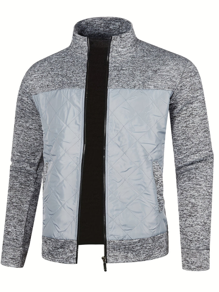Grzegorz - Long Sleeve Knitted Jacket With Zip Up