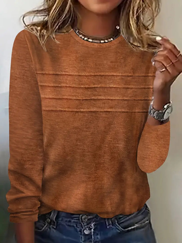 Kaelis - Casual Round Neck And Long Sleeve Top