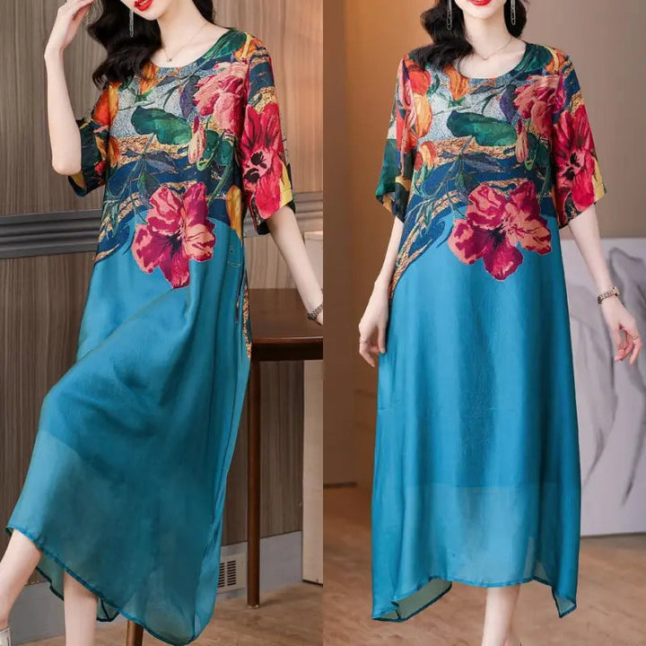 Debby - Elegant Floral Print Dress