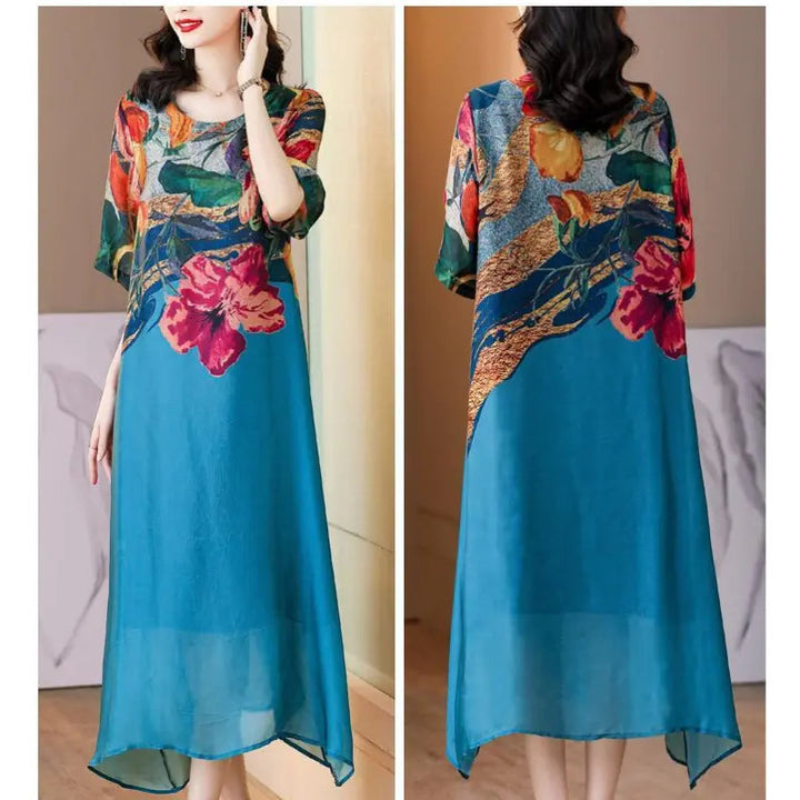 Debby - Elegant Floral Print Dress